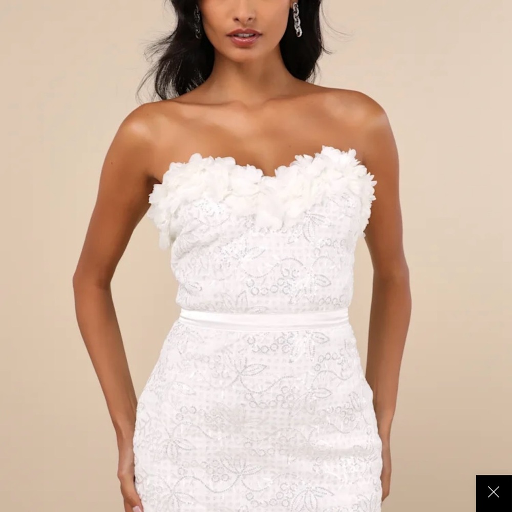 Lulu's White Floral Lace Mini Dress